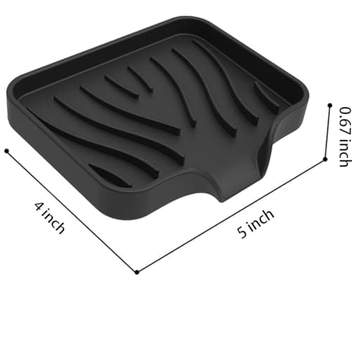2 Pack Silicone Soap Dish with Drain, Bar Soap Holder for Shower,Bathroom and Kitchen Sink Organizer,Self Draining Waterfall Soap Tray (Black) view 3