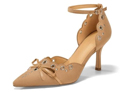 Coutgo Women's Pointed Toe Stiletto Ankle Strap Dress Shoes — image 1