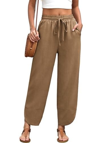 IWD Womens Wide Leg Palazzo Pants 2026 Summer Boho Casual Lounge Trousers with Pockets Beach Vacation Clothes — image 1