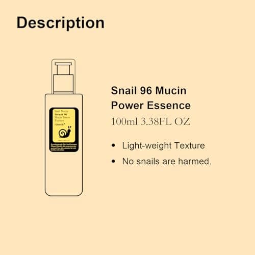 FUNNIR Snail Mucin 96% Essence 100ml, Hydrating Serum for Face with Snail Secretion Filtrate for Dull Skin, Skin care products for All Skin Types view 4