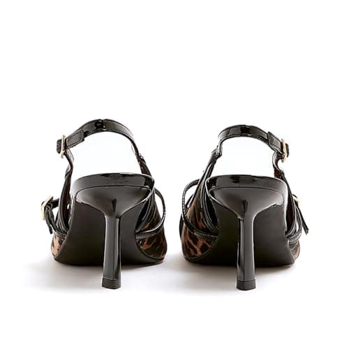 KaroNairy Kitten Heels for Women Pointed Toe Slingback Heels Closed Toe Low Heel Wedding Dress Pumps with Buckles view 5