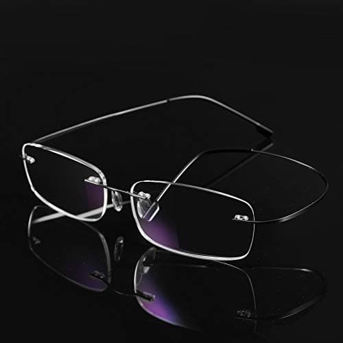 FEISEDY Lightweight Rimless Titanium Stainless Steel Anti-Blue Light Reading Glasses B2686 view 3