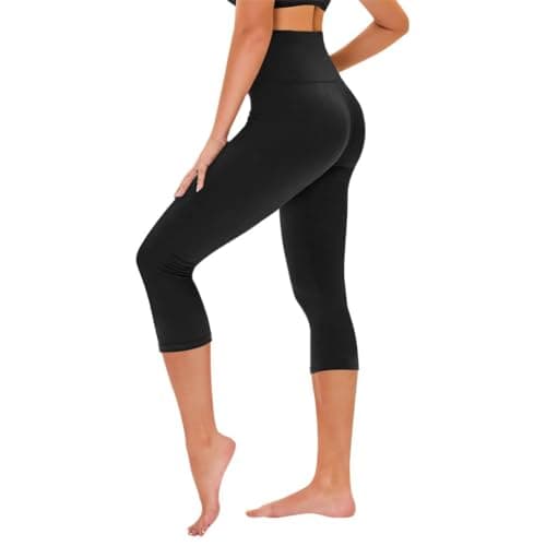 TNNZEET Capri Leggings for Women - Yoga Pants Tummy Control Black Leggings with Pockets High Waisted Workout Cycling Leggings — image 1