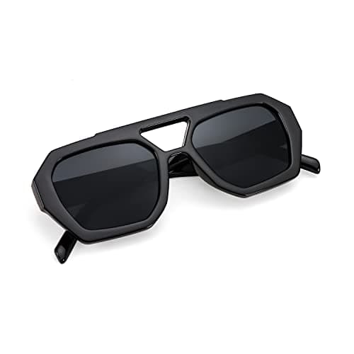 FEISEDY Vintage Square 70s Flat Pilot Sunglasses Women Men Fashion Sunnies B4108 view 2