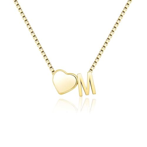 BAYLAY Mothers Day Gifts for Women Mom Grandma Daughter, Gold Initial Necklaces for Women Teen Girl Gifts Trendy Stuff 18K Gold Plated Heart Letter Initial Necklace Gold Jewelry Birthday Gifts — image 1