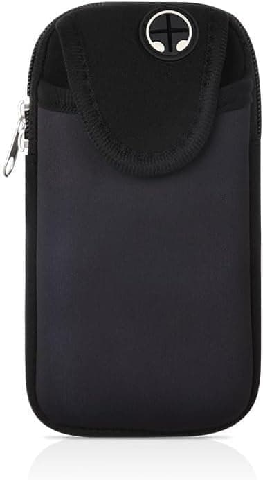 New Sports Music Mobile Running/Waterproof Wrist Bag arm Bag for Men and Women Mobile arm Strap, Suitable for iPhone and Android, Use for Running, Walking, Hiking & Biking (Black) — image 1