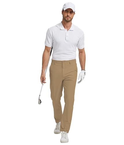 NATUVENIX Golf Pants Men Stretch Work Dress Pants Lightweight 30" Slim Fit Business Casual Pants for Men with Pockets view 5