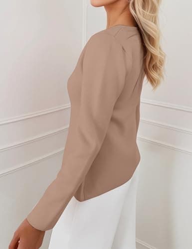 MSBESYOR Button Up Cardigan Sweater for Women Long Sleeve Lightweight Knit Business Blazer Tops view 3