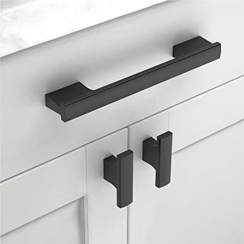 Asidrama 10 Pack Matte Black Kitchen Cabinet Knobs Drawer Cabinet Hardware Zinc Knobs for Dresser Drawers view 3
