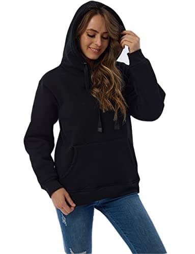Haellun Womens Casual Winter Warm Fleece Sherpa Lined Pullover Hooded Sweatshirt view 4