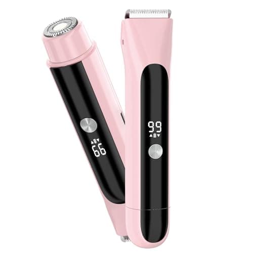 Bikini Trimmer for Women Pubic Hair,Electric Razors with Dual Heads for Body, Rechargeable IPX7 Waterproof Bikini Shaver for Travel,Facial Hair Remover for Leg Arm Face — image 1
