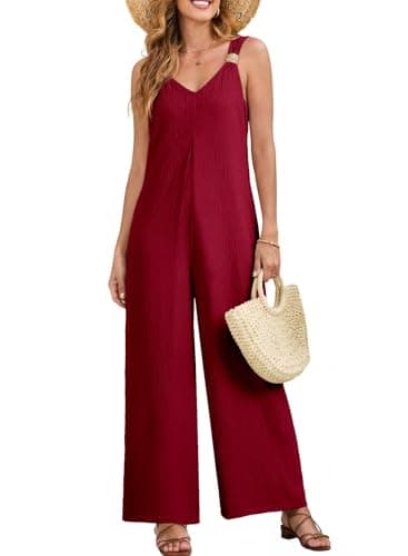 Acelitt Womens Sleeveless Wide Leg Jumpsuits with Pockets,S-XXL view 4