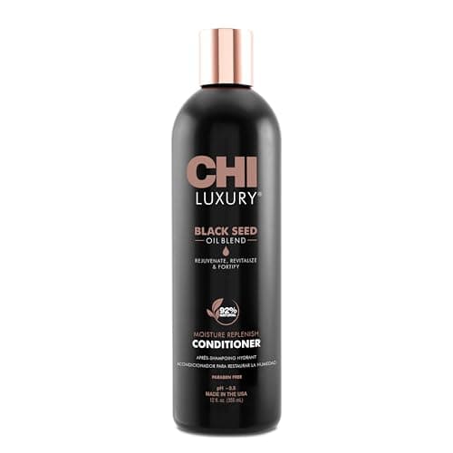 CHI Luxury Black Seed Oil Moisture Replenish Conditioner, Strengthens for Soft Hair, Replenishes Moisture, Sulfate, Paraben & Gluten-Free, 12 Oz