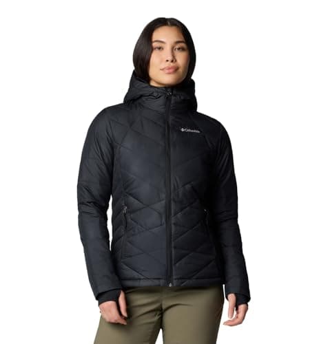 Columbia Womens Heavenly Hooded Puffer Jacket, Black, Medium