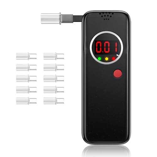Breathalyzer, Breathalyzers for Alcohol with LCD Digital, Display Alcohol Breathalyzer Tester for Home Use, Portable Breathalyzer with 10 Mouthpieces and Carrying Case (Black) — image 1
