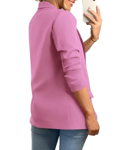 KIRUNDO Womens Blazer 2026 Spring Fall Bussiness Casual Long Sleeve Open Front Work Office Dressy Suit Jackets with Pockets view 2