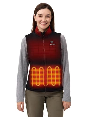 ORORO [Upgraded] Women's Heated Fleece Vest with Heated Collar and Battery, Lightweight Heating Vest Fleece (Black,M)