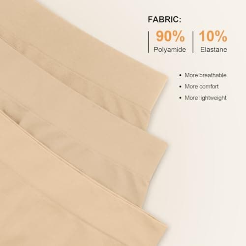 FRESBEIT 3 Pack Slip Shorts for Women Under Dress Comfortable Smooth Boyshorts Panties Biker Shorts view 4
