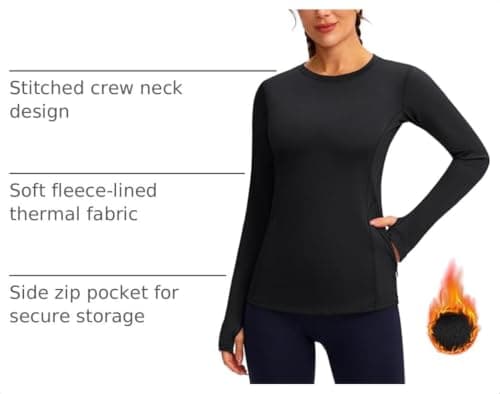 G Gradual Women's Thermal Tops Long Sleeve Workout Fleece Lined Shirts view 4