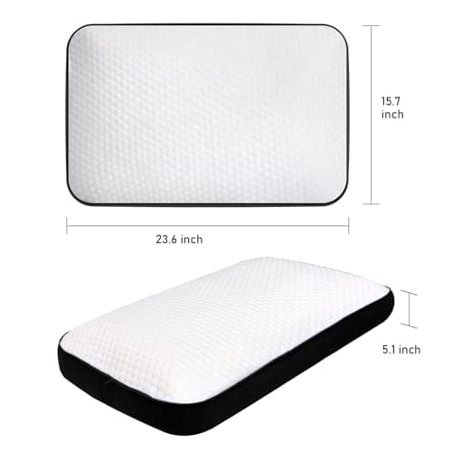 Trrisaun Memory Foam Pillows Standard Size Set of 2, Cooling Pillow for Sleeping with Breathable Mesh and Washable Cover, Bed Pillows for Back, Side & Stomach Sleepers view 2