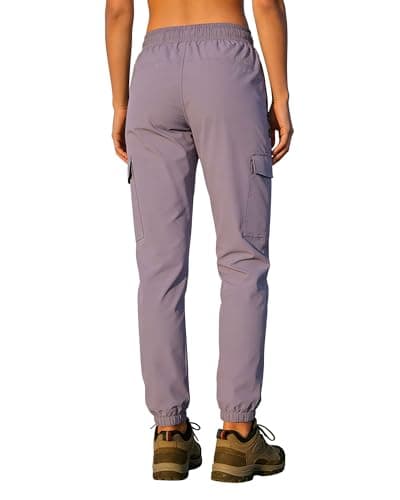 Hiking Pants Women UPF 50+ Cargo Quick Dry Water Resistant Elastic Waist 4 Pockets Lightweight Travel Work Casual Running view 2