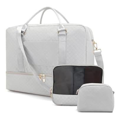 Travel Duffle Bag for Women Carry on Bags Overnight Weekender Bags Toiletry Hospital Gym Bag with Shoe Compartment 3pcs Set