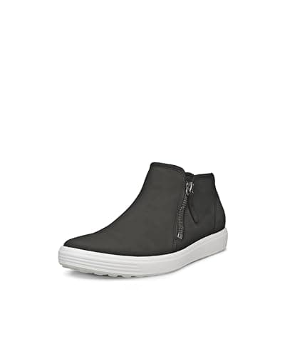ECCO Soft 7 Side Zip Bootie, Black Nubuck, 8-8.5