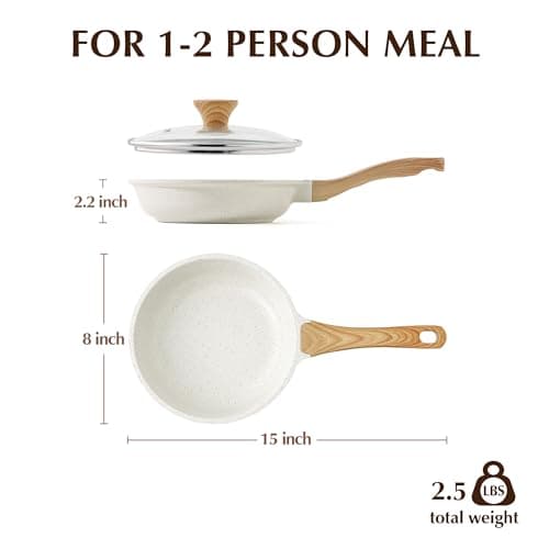 SENSARTE Nonstick Ceramic Frying Pan with Lid 8/9.5/10/11/12.5 Inch Omelet Pan Skillet, Free of Intentionally Added PFAS/PTFE Non-toxic Chef's Pan Induction Compatible Pan, Heat Resistant Handle view 2