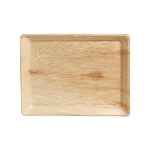 ECODECO Palm Leaf Compostable Plates - 25 pcs - 13 x 10.5 inch Tray - Disposable Eco Friendly Like Bamboo Party Plates view 3