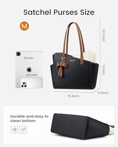 LOVEVOOK Womens Purses and Handbags Trendy Small Tote Purse with Zipper 2026 PU Leather Satchel Shoulder Bag for Work Travel view 6