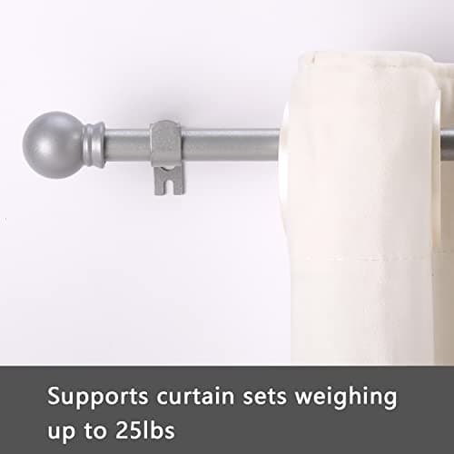 GXOACKJ Curtain Rods for windows 32-48 inch, 5/8 inch Decorative Silver Splicing Heavy Duty Metal Curtain Rod set with Brackets view 4
