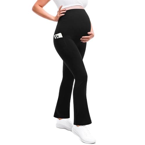 Leafigure Maternity Flare Leggings with Pockets — image 1