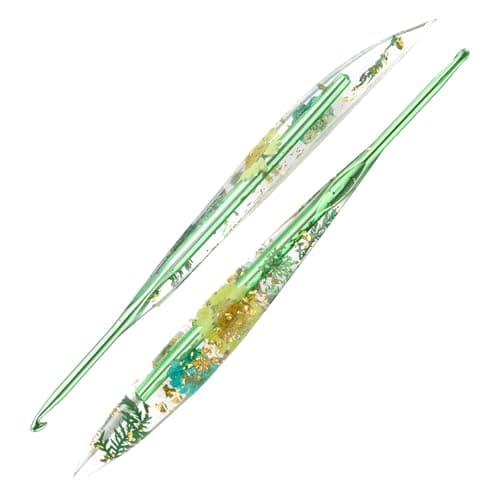 4.0mm Crochet Hooks,Ergonomic Crochet Hook with Floral Resin Grips,Stylish and Unique,Crocheting kit for Beginners, Arthritic Hands and Professional — image 1