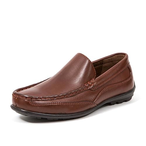 Deer Stags Boys' Booster Driving Moc Slip-On/Dark Luggage / 6 Big Kid/Medium