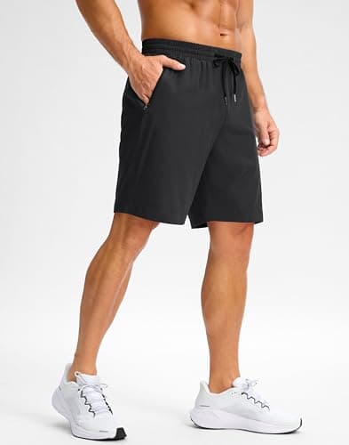 Pudolla Men's Athletic Shorts with Zipper Pockets 5"/7"/9" Lightweight Quick Dry Workout Gym Running Shorts view 2