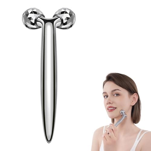 Metal Facial Roller Massager, 3D Cooling Face Massage Tool for Reduce Puffiness, Remove Eye Wrinkles, Face Lifting, Increase Firmness, Anti-Aging, Skin Tightening — image 1