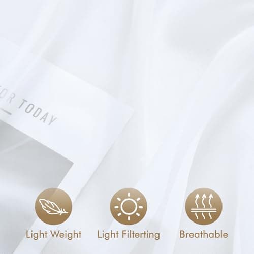 MIULEE White Outdoor Curtain for Patio Waterproof, 4 Panels Grommet Outside Sheer Curtains for Gazebo/Pergola/Cabana/Porch/Balcony, 54 x 102 Inch Long view 6