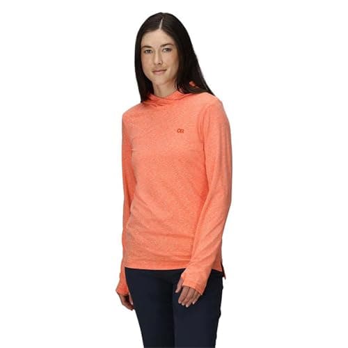 Outdoor Research Women's ActiveIce Spectrum Sun Hoodie | Self-Cooling, 3 Panel Hood, Quick Drying, Moisture Wicking, UPF 50+, Standard Fit, Zest Heather, X-Small