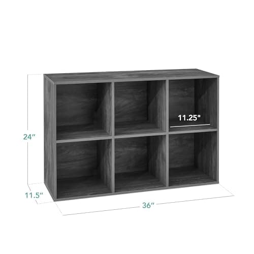 Best Choice Products 6-Cube Storage Organizer, 11in Shelf Opening, Bookcase, Display Shelf, Customizable w/ 3 Removable Back Panels – Dark Gray view 2