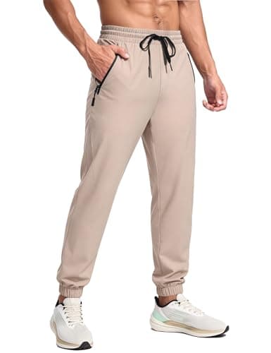 TOIUUI Mens Joggers Hiking Pants Lightweight UPF 50 Water Resistant Quick Dry Athletic Zipper Pocket Travel Workout Running — image 1
