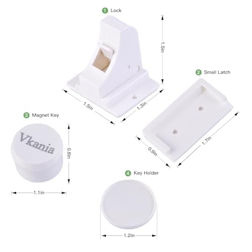 32 Pack Vkania Magnetic Cabinet Locks Child Safety with 4 Keys - Baby Proof Adhesive Latches for Kitchen Cabinets & Drawers, No Drilling Easy Installation (32 Locks + 4 Keys) view 2