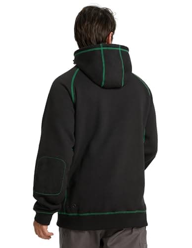 SKPRO Men's Hoodie Black Oversized Sweatshirts, Fleece Lined Hoodies Pullover, Loose Fit Work Hooded with Zip Pockets view 2