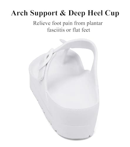 Haifago Women's Platform Sandals with Arch Support, Summer Beach Slides Adjustable Buckle Comfortable Lightweight EVA Slip on Slide view 4
