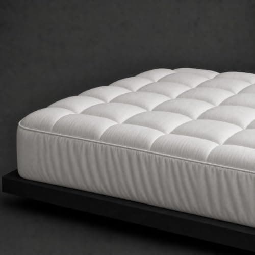 100% Cotton Mattress Topper Queen Size, Plush Pillow Top Mattress Topper with Cooling Breathable Cotton Surface, Soft Comfort Layer, Machine Washable, Elastic Deep Pocket Fits 8-21", White(60" x 80") — image 1