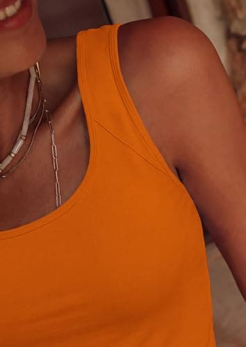 PRETTYGARDEN Tank Tops for Women 2026 Summer Fitted Sleeveless T Shirts Scoop Neck Cute Basic Tees Spring Going Out Top view 5