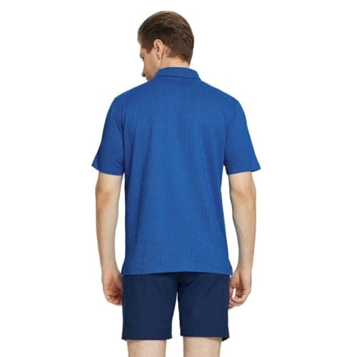 M MAELREG Mens Polo Shirts Short Sleeve Dry Fit Jacquard Performance Moisture Wicking Casual Pocket Golf Shirts for Men view 4