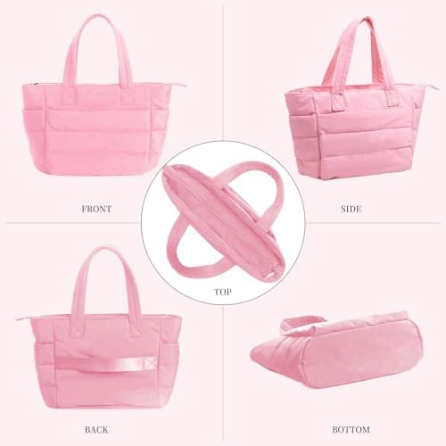 Puffer Tote Bag for Women,Large Work Tote Bags Lightweight Puffy Bag with Laptop Compartments,Nurse Bags Shoulder Bag view 6