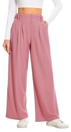 AVAMO Slacks for Women Dress Pants Stretchy Work Pants Wide Leg High Waisted Business Casual Trousers with Pockets Waffle — image 1