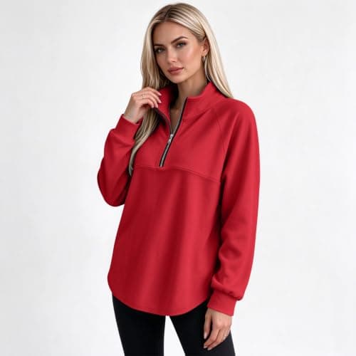 Quarter Zip Pullover Women Fleece view 3