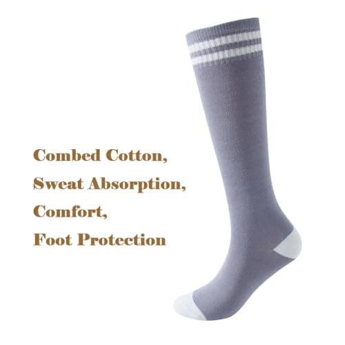 SOCKSDIARY Knee High Socks for Kids, Cotton Soccer Socks for Boys, Girls, Toddlers…… view 2